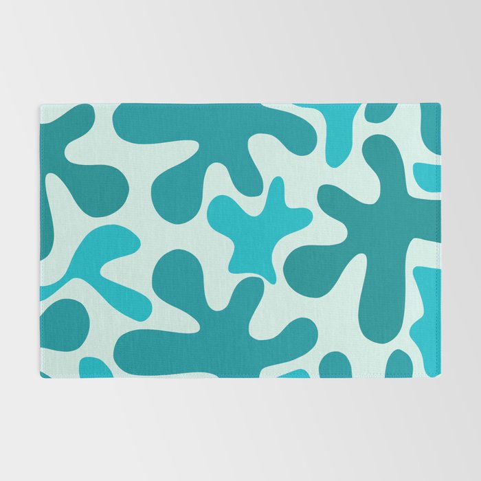 Sea Star Maximalist Pattern in Aqua and Teal Blue Rug Gallery Image 2