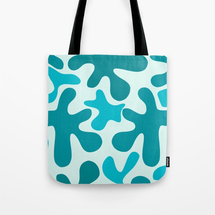 Sea Star Maximalist Pattern in Aqua and Teal Blue Tote Bag Gallery Image 1