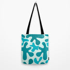 Sea Star Maximalist Pattern in Aqua and Teal Blue Tote Bag Gallery Image 2