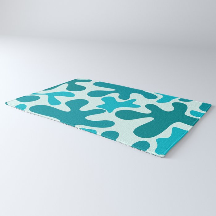 Sea Star Maximalist Pattern in Aqua and Teal Blue Rug Gallery Image 3