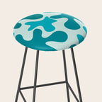 Sea Star Maximalist Pattern in Aqua and Teal Blue Stool Gallery Image 2