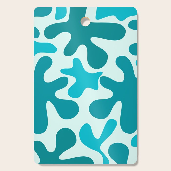 Sea Star Maximalist Pattern in Aqua and Teal Blue Cutting Board Gallery Image 1