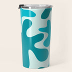 Sea Star Maximalist Pattern in Aqua and Teal Blue Travel Mug Gallery Image 3