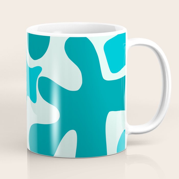 Sea Star Maximalist Pattern in Aqua and Teal Blue Coffee Mug Gallery Image 1