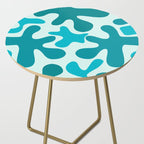 Sea Star Maximalist Pattern in Aqua and Teal Blue Side Table Gallery Image 2