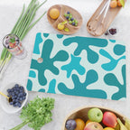 Sea Star Maximalist Pattern in Aqua and Teal Blue Cutting Board Gallery Image 2