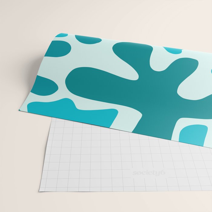 Sea Star Maximalist Pattern in Aqua and Teal Blue Wrapping Paper Gallery Image 2