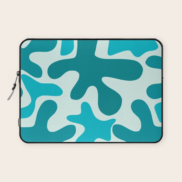 Sea Star Maximalist Pattern in Aqua and Teal Blue Laptop Sleeve Gallery Image 1