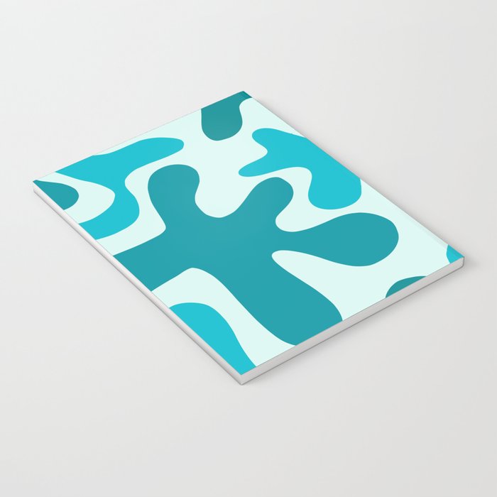Sea Star Maximalist Pattern in Aqua and Teal Blue Notebook Gallery Image 3