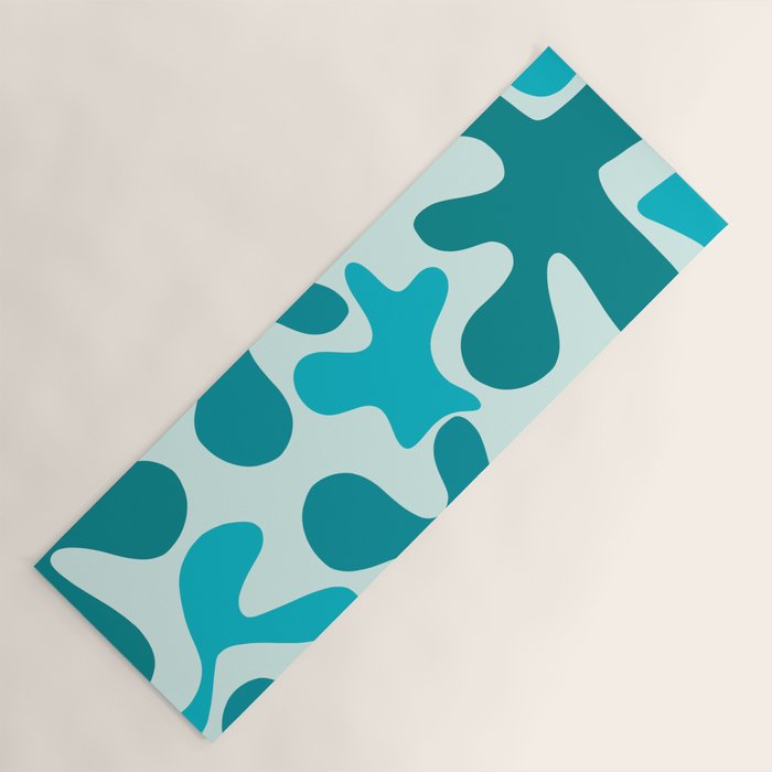 Sea Star Maximalist Pattern in Aqua and Teal Blue Yoga Mat Gallery Image 1