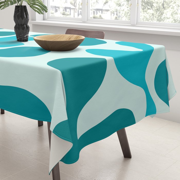 Sea Star Maximalist Pattern in Aqua and Teal Blue Tablecloth Gallery Image 3