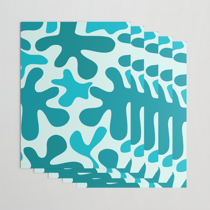Sea Star Maximalist Pattern in Aqua and Teal Blue Wrapping Paper Gallery Image 3