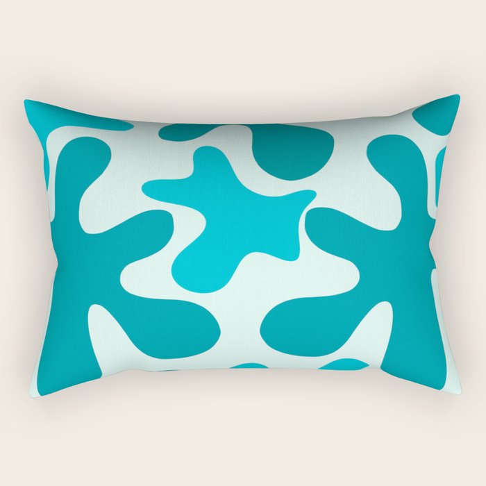 Sea Star Maximalist Pattern in Aqua and Teal Blue Rectangular Pillow Gallery Image 1