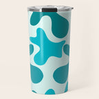 Sea Star Maximalist Pattern in Aqua and Teal Blue Travel Mug Gallery Image 1