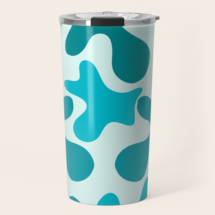 Sea Star Maximalist Pattern in Aqua and Teal Blue Travel Mug Gallery Image 1