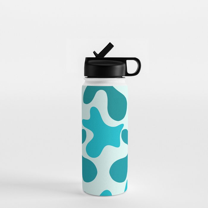 Sea Star Maximalist Pattern in Aqua and Teal Blue Water Bottle Gallery Image 1