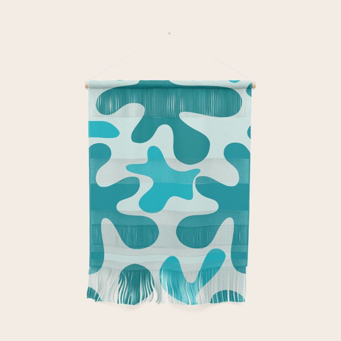 Sea Star Maximalist Pattern in Aqua and Teal Blue Wall Hanging Gallery Image 1