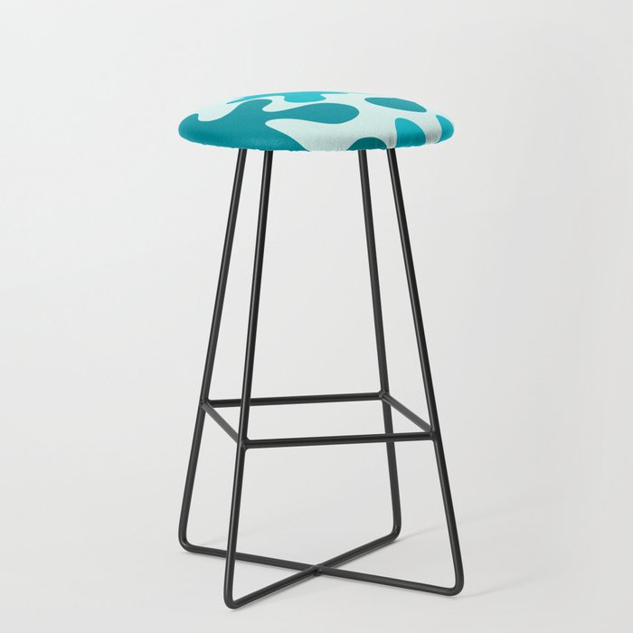 Sea Star Maximalist Pattern in Aqua and Teal Blue Stool Gallery Image 1