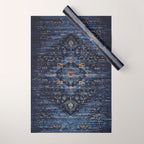 Dark Vintage Traditional Oriental Rug Wrapping Paper Gallery Image 1