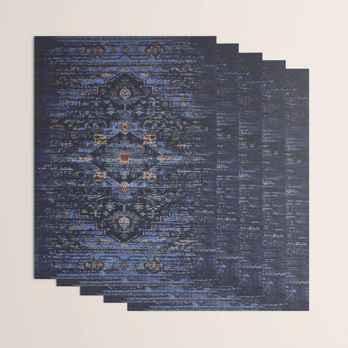 Dark Vintage Traditional Oriental Rug Wrapping Paper Gallery Image 3