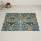 William Morris Honeysuckle and Tulip Woad Mulberry Pattern Rug Gallery Image 2