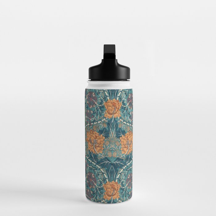 William Morris Honeysuckle and Tulip Woad Mulberry Pattern Water Bottle Gallery Image 3