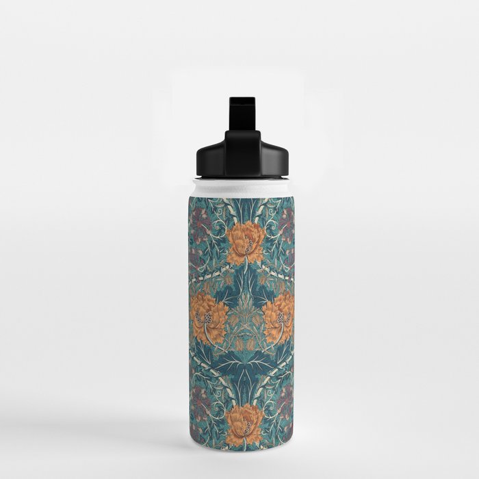 William Morris Honeysuckle and Tulip Woad Mulberry Pattern Water Bottle Gallery Image 2