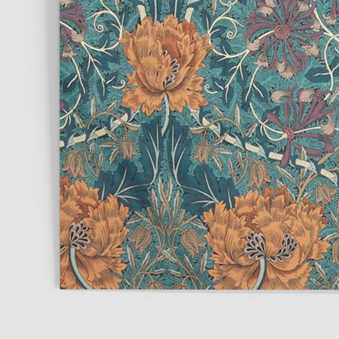 William Morris Honeysuckle and Tulip Woad Mulberry Pattern Poster Gallery Image 3