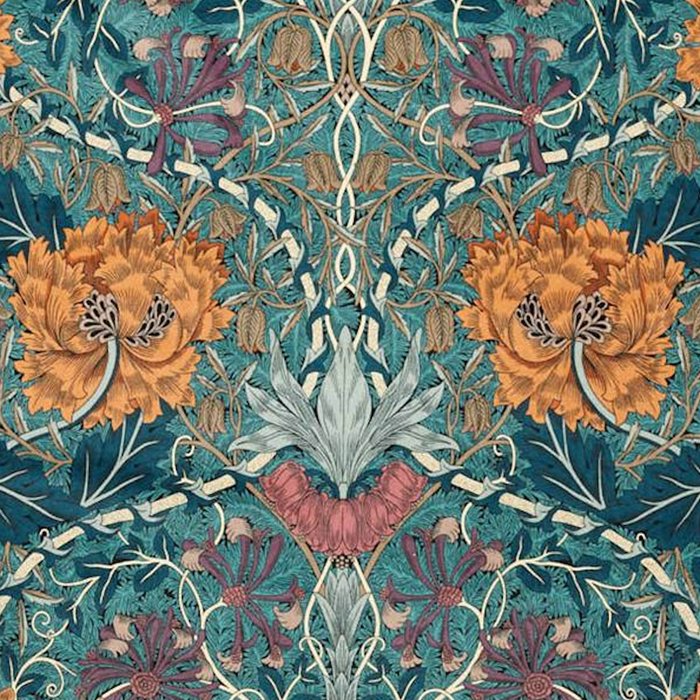William Morris Honeysuckle and Tulip Woad Mulberry Pattern Coffee Mug Gallery Image 2