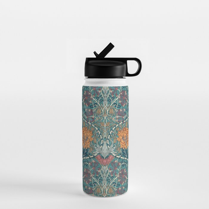William Morris Honeysuckle and Tulip Woad Mulberry Pattern Water Bottle Gallery Image 1