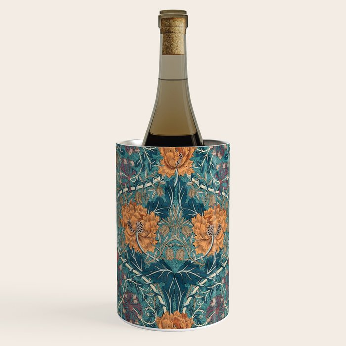 William Morris Honeysuckle and Tulip Woad Mulberry Pattern Wine Chiller Gallery Image 2