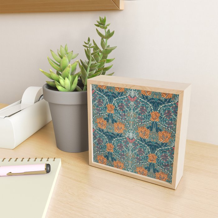 William Morris Honeysuckle and Tulip Woad Mulberry Pattern Mini Art Print Gallery Image 2