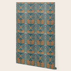 William Morris Honeysuckle and Tulip Woad Mulberry Pattern Wallpaper Gallery Image 2