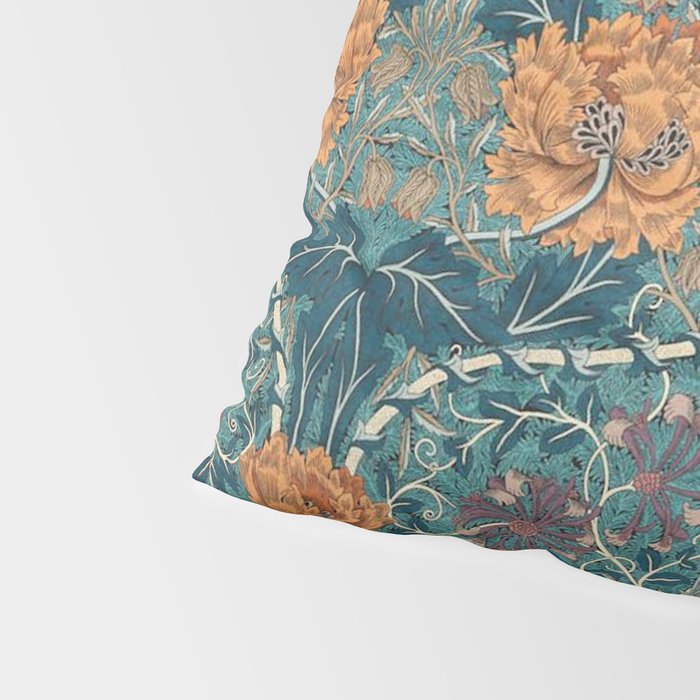 William Morris Honeysuckle and Tulip Woad Mulberry Pattern Pillow Sham Gallery Image 4