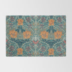 William Morris Honeysuckle and Tulip Woad Mulberry Pattern Rug Gallery Image 2