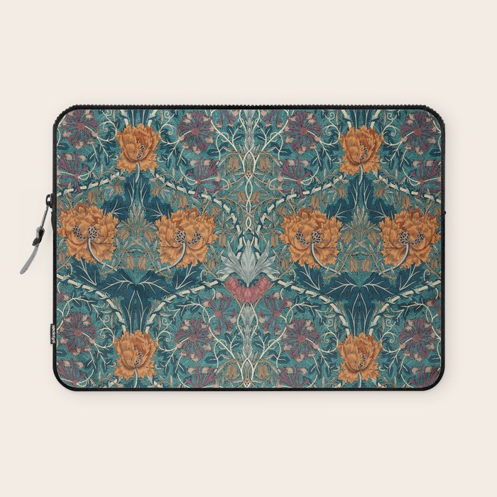 William Morris Honeysuckle and Tulip Woad Mulberry Pattern Laptop Sleeve Gallery Image 1