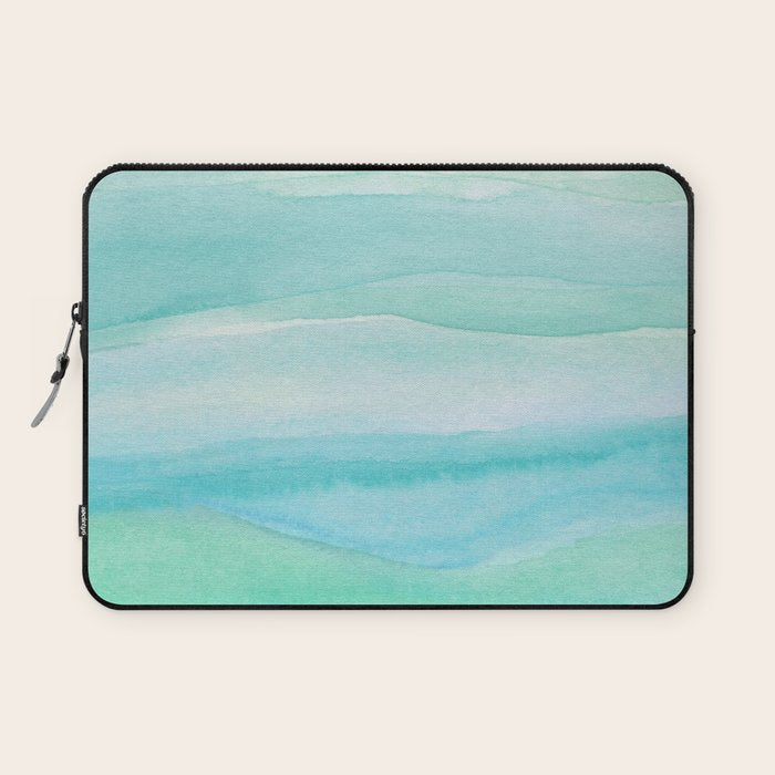 Ocean Layers - Blue Green Watercolor Laptop Sleeve Gallery Image 1