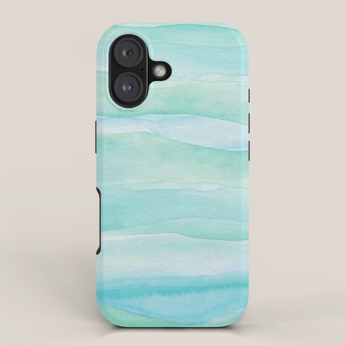 Ocean Layers - Blue Green Watercolor iPhone Case Gallery Image 1