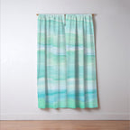 Ocean Layers - Blue Green Watercolor Window Curtain Gallery Image 3