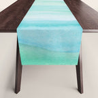 Ocean Layers - Blue Green Watercolor Table Runner Gallery Image 1