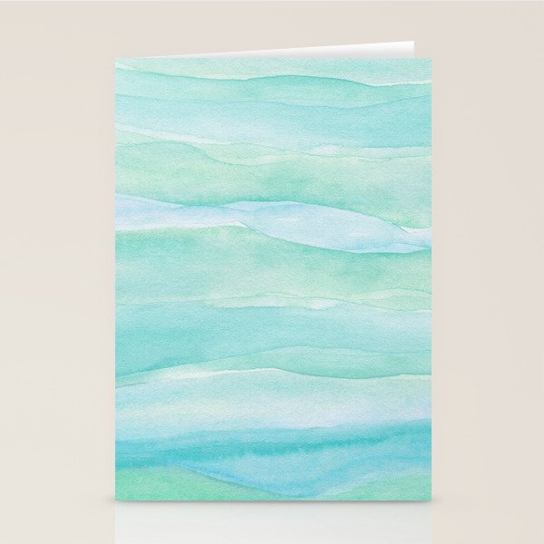 Ocean Layers - Blue Green Watercolor Stationery Card Gallery Image 2