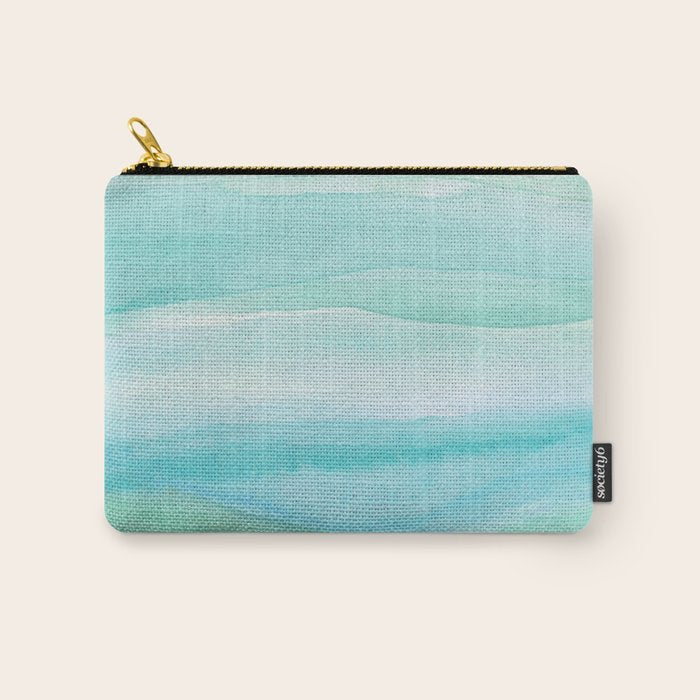 Ocean Layers - Blue Green Watercolor Carry All Pouch Gallery Image 1