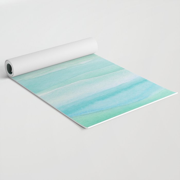 Ocean Layers - Blue Green Watercolor Yoga Mat Gallery Image 2