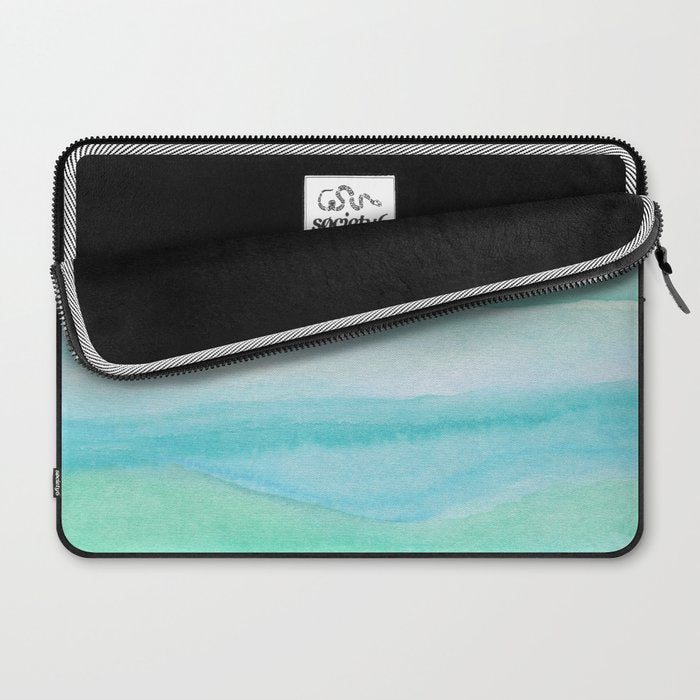 Ocean Layers - Blue Green Watercolor Laptop Sleeve Gallery Image 2