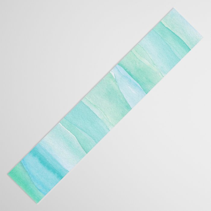 Ocean Layers - Blue Green Watercolor Table Runner Gallery Image 3