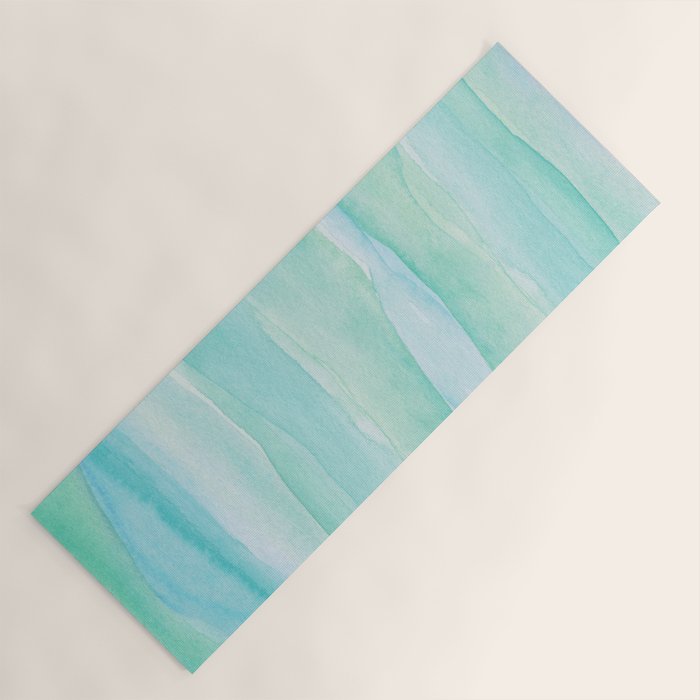 Ocean Layers - Blue Green Watercolor Yoga Mat Gallery Image 1