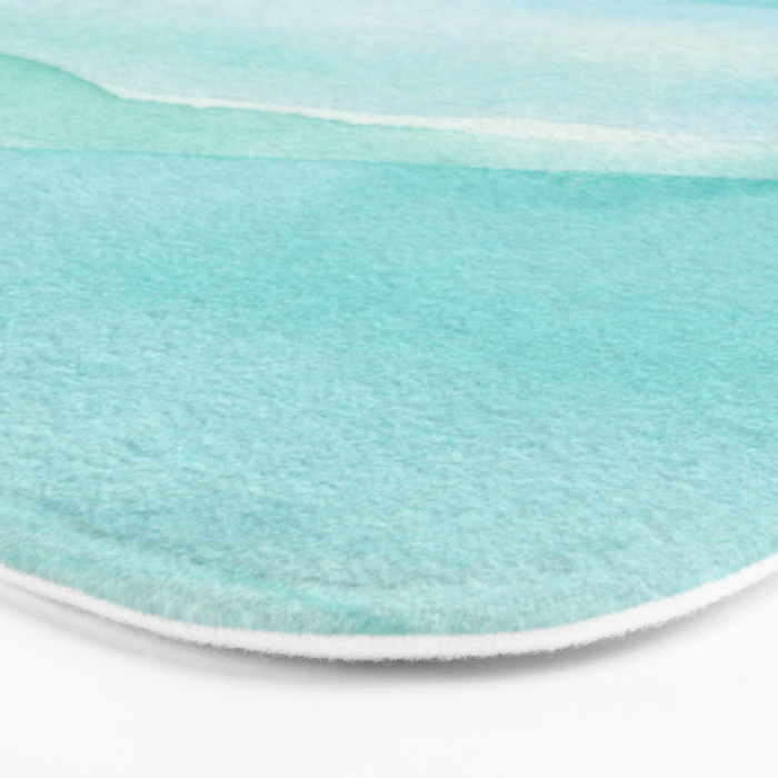 Ocean Layers - Blue Green Watercolor Bath Mat Gallery Image 3