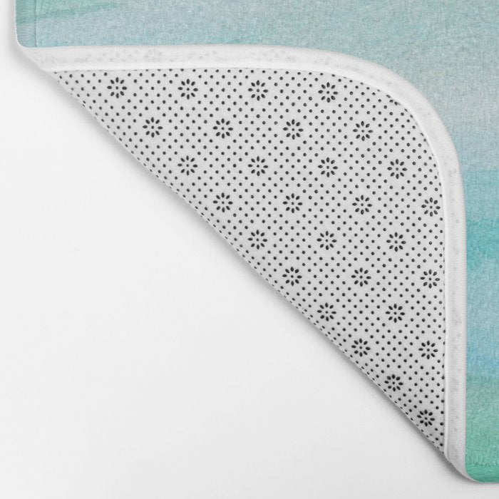Ocean Layers - Blue Green Watercolor Bath Mat Gallery Image 2