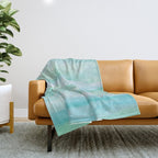 Ocean Layers - Blue Green Watercolor Throw Blanket Gallery Image 1