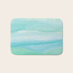 Ocean Layers - Blue Green Watercolor Bath Mat Gallery Image 1